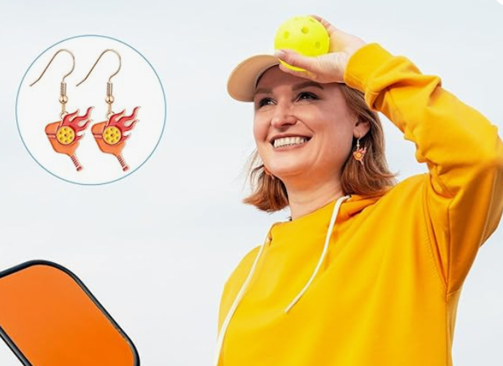 Fire Pickleball Earrings